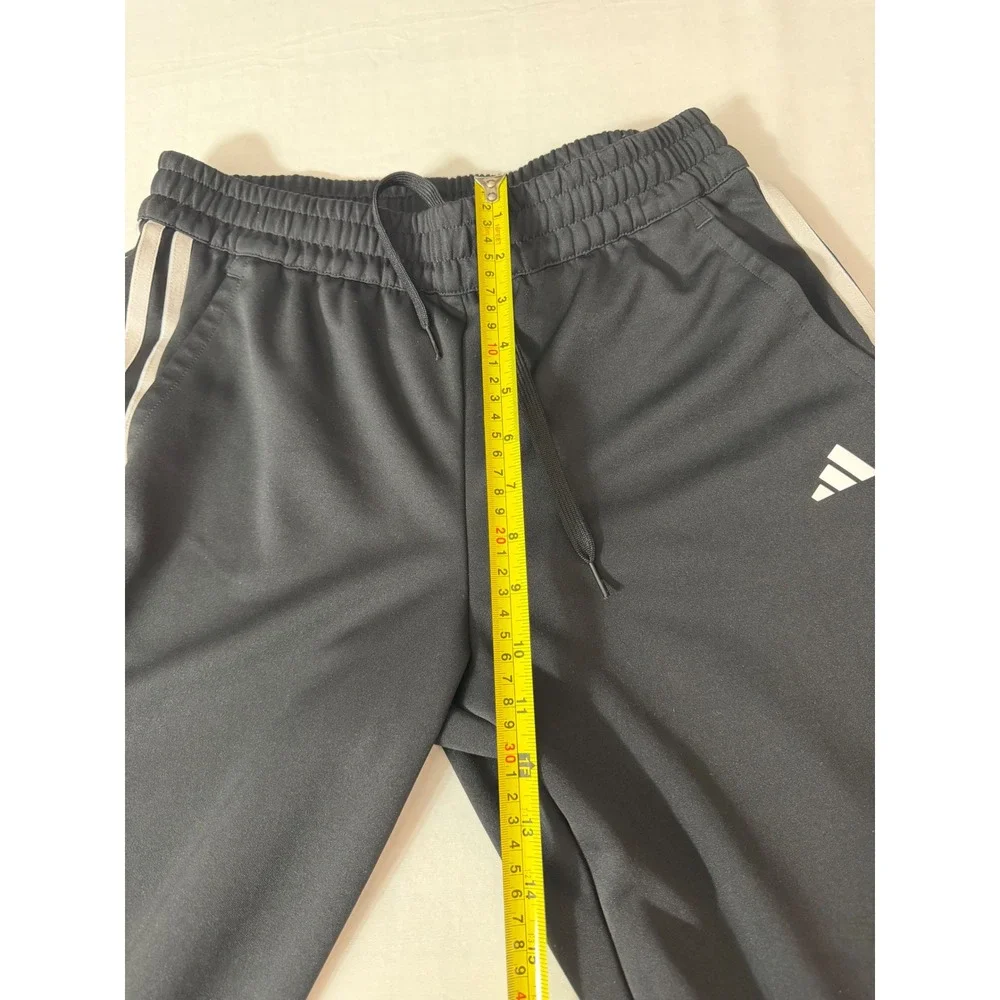 Adidas Mens 3-Stripe Track Pants Black White Tapered Athletic Joggers Size Small